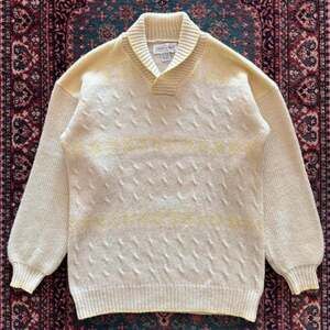 Daniel Caron Vintage Shetland Wool Shawl Collar Sweater Size S